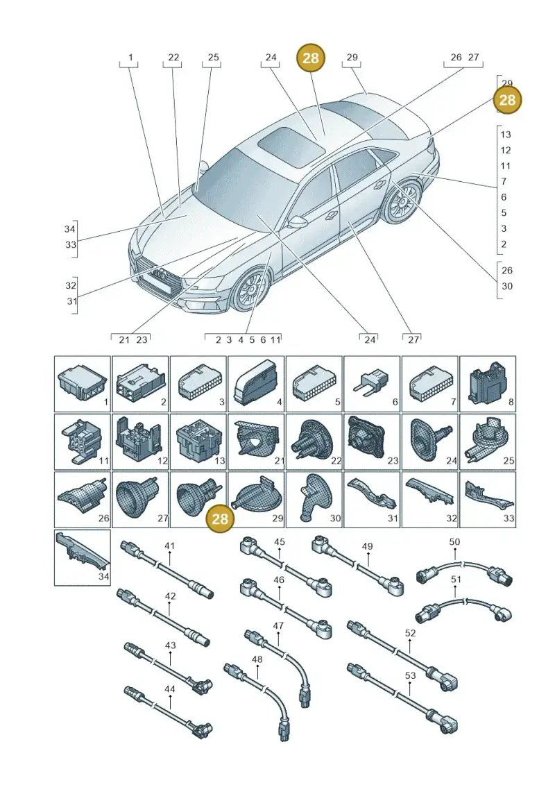 8E0971841H — Audi A4 2.0 (2015-2019) diagram 849971780, position 28