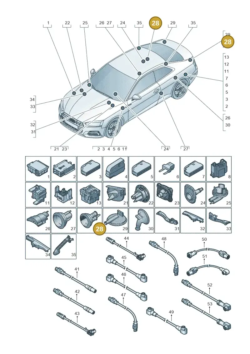 8E0971841H — Audi RS5 Sportback (2017-) diagram 897971780, position 28
