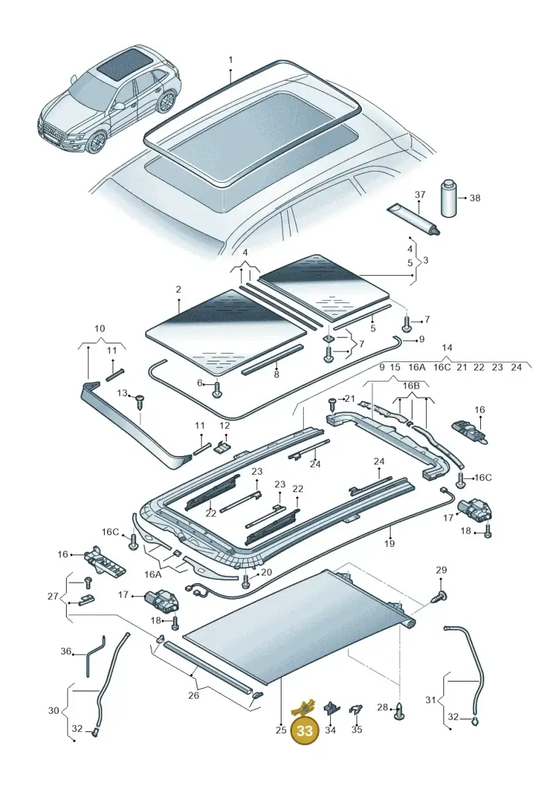 8E0971848F — Audi Q5 qu. 2.0 TDI (2012-2017) diagram 647877000, position 33