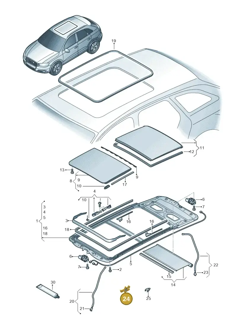 8E0971848F — Audi Q3 1.4 (2016-) diagram 728877000, position 24