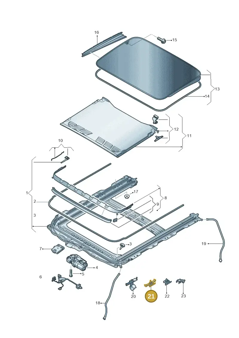 8E0971848F — Audi A4 2.0 (2015-2019) diagram 849877000, position 21