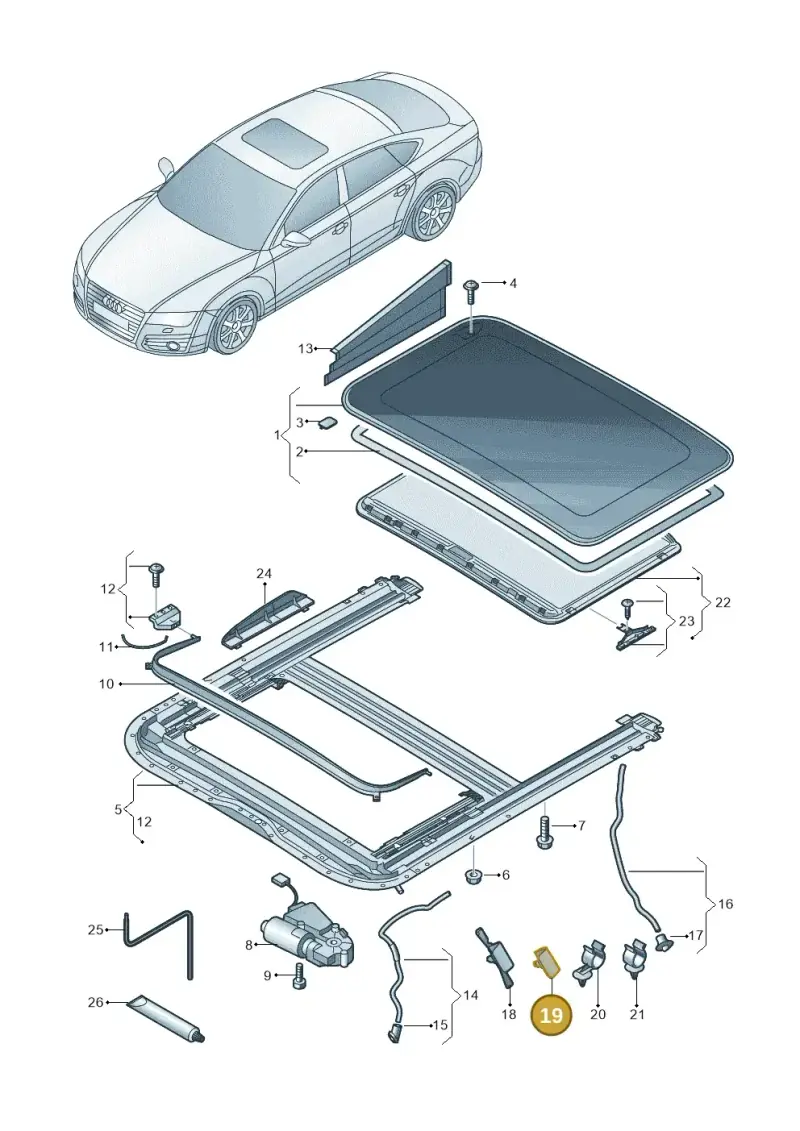 8E0971848R — Audi A7 Sportback (2014-2018) diagram 711877000, position 19