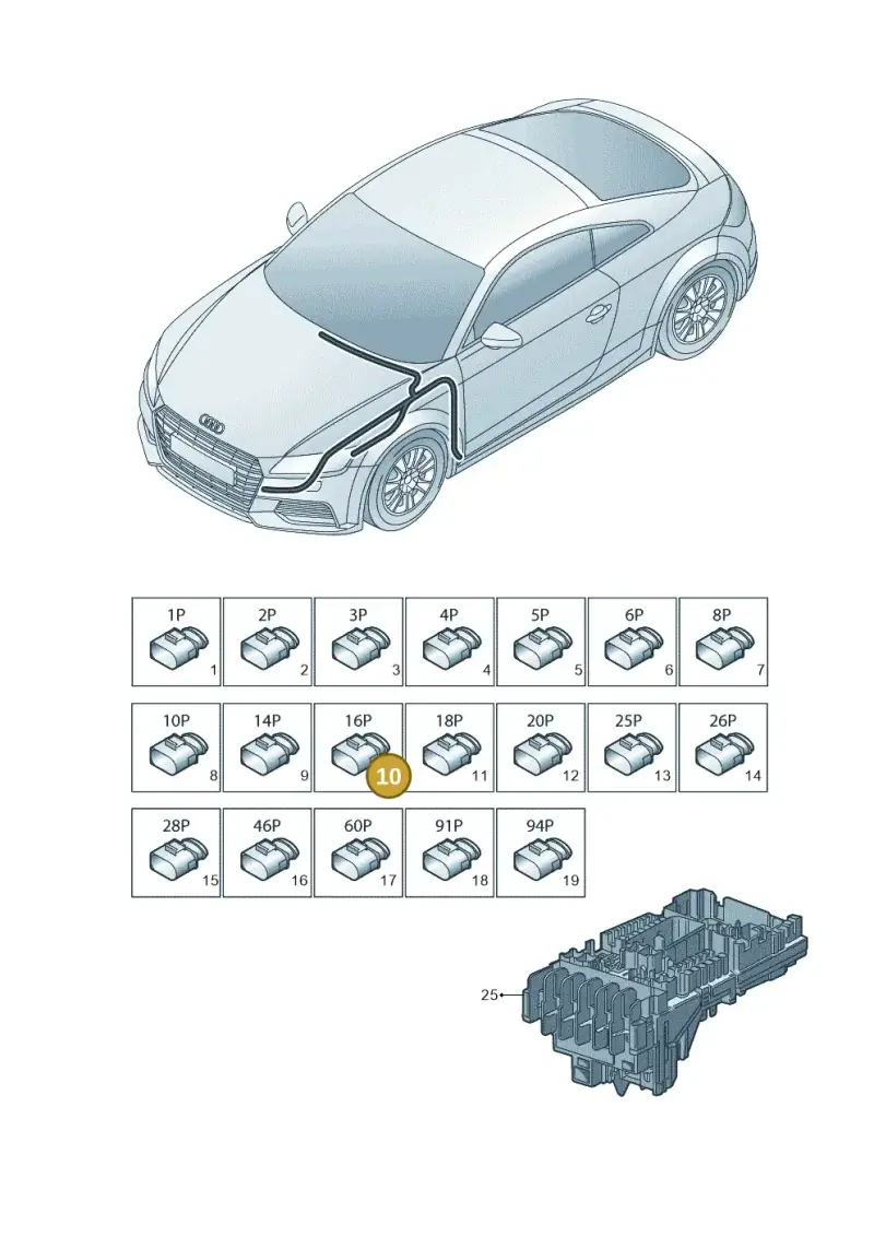 8E0971921 — Audi TTS Coupe 2.0 (2014-2023) diagram 850971890, position 10