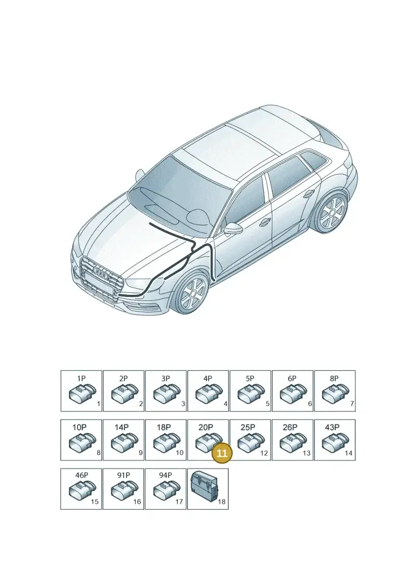 8E0971921 — Audi RS3 Sportback (2015-2016) diagram 858971890, position 11