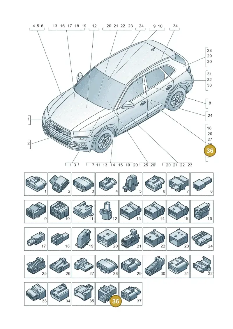 8E0971980 — Audi Q5 (2016-2020) diagram 896971790, position 36