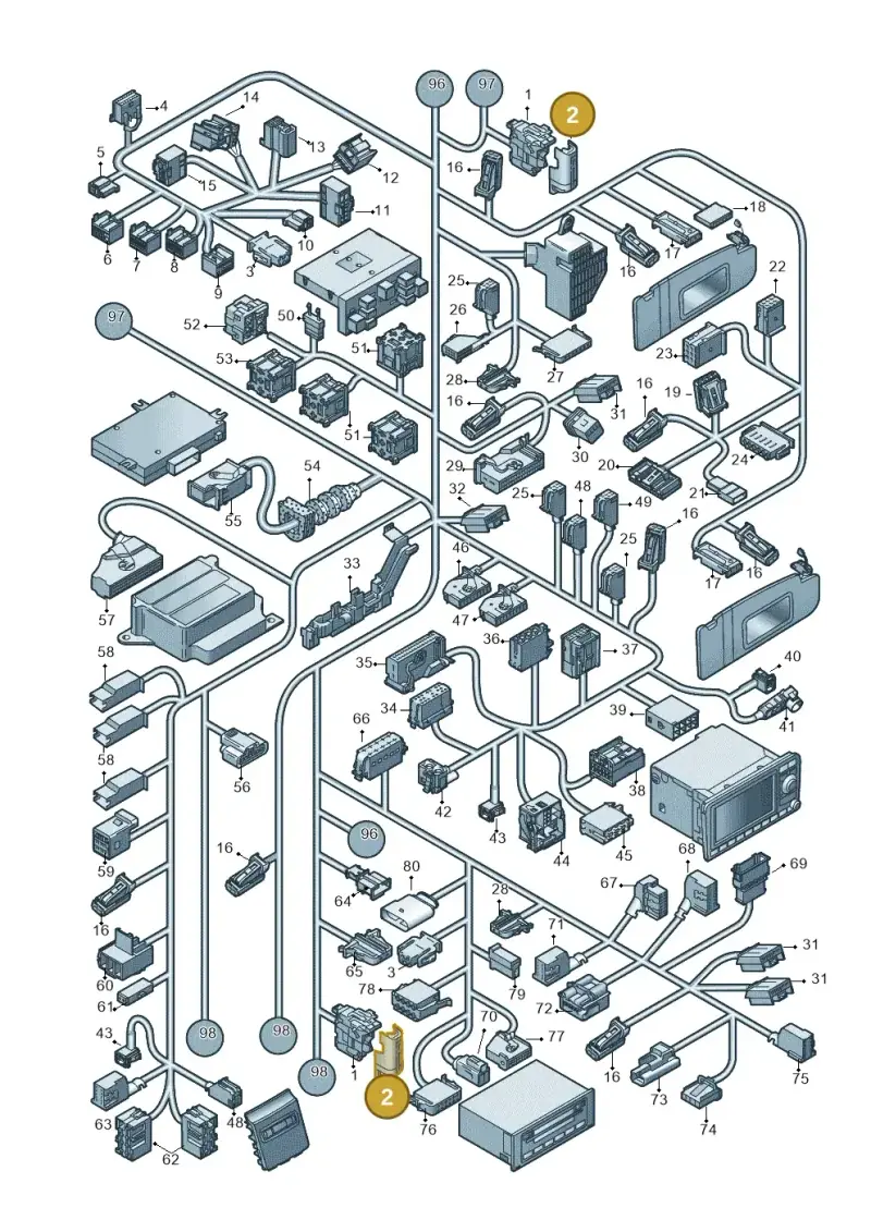 8E0971981A — Audi A3/S3/Sportb./qu. 08 (2007-) diagram 638971820, position 2
