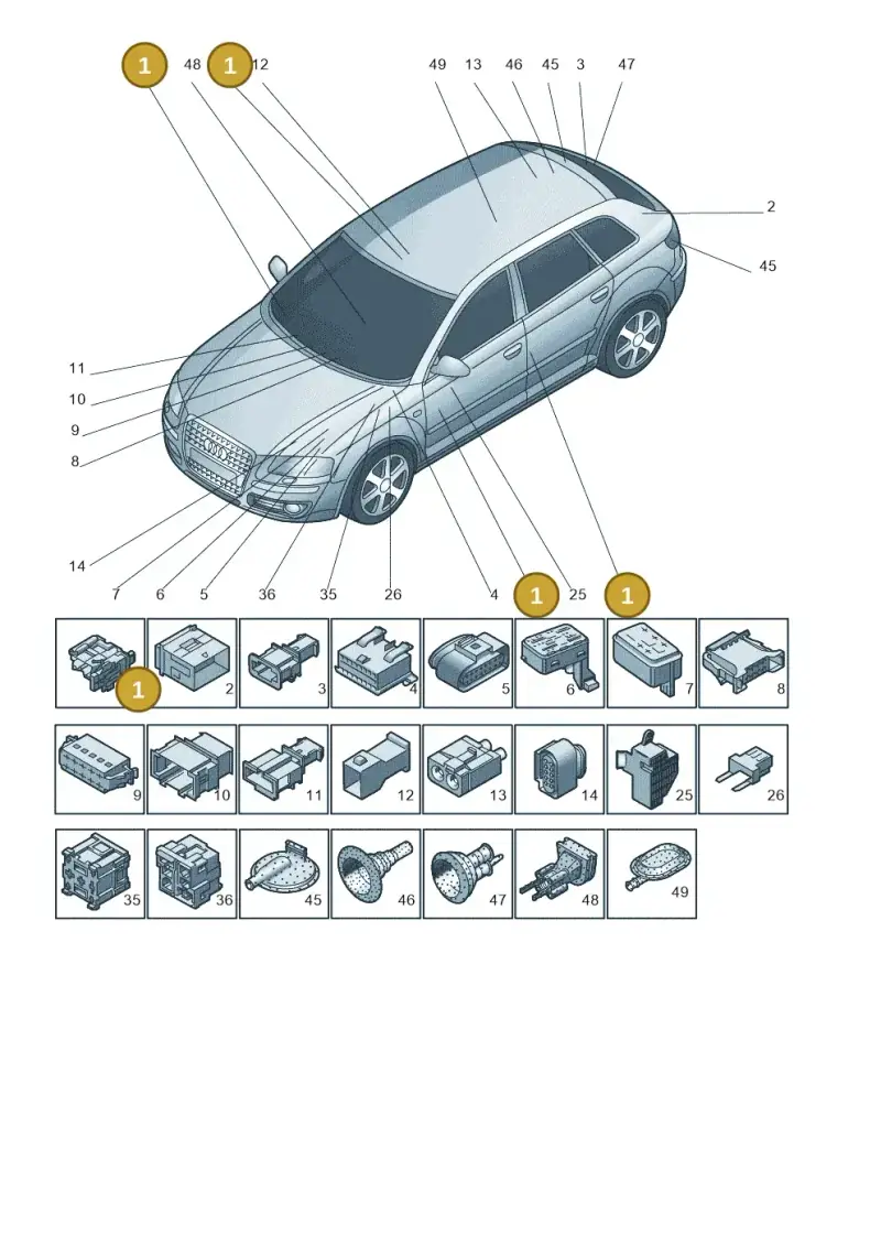 8E0971981A — Audi RS3 Sportback (2011-2012) diagram 720971790, position 1