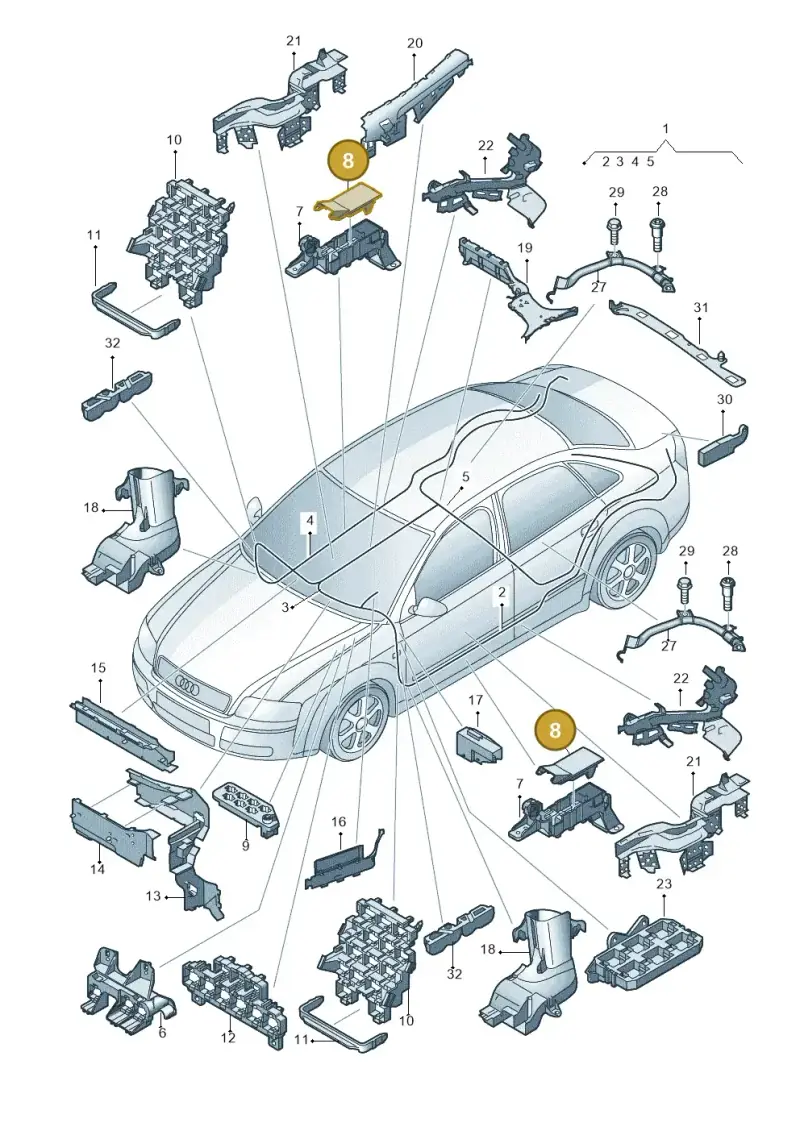 8E0971981D — Audi RS4 qu.           07> (2006-) diagram 249972800, position 8