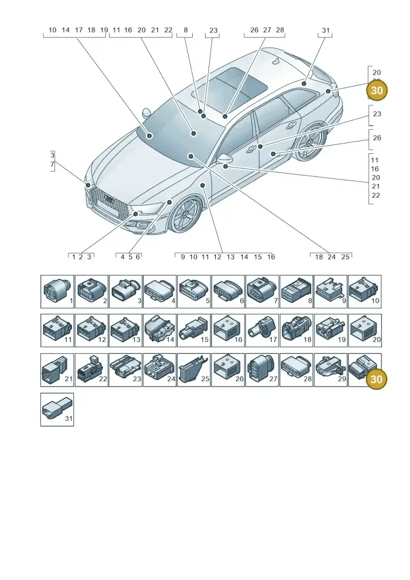 8E0972416A — Audi RS4 Avant (2017-) diagram 438971820, position 30