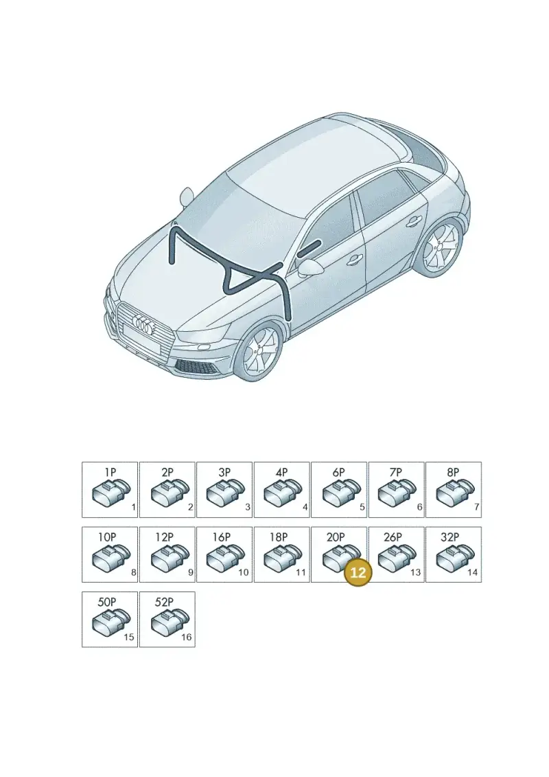 8E0972420B — Audi A1 Sportback (2014-2018) diagram 792971820, position 12