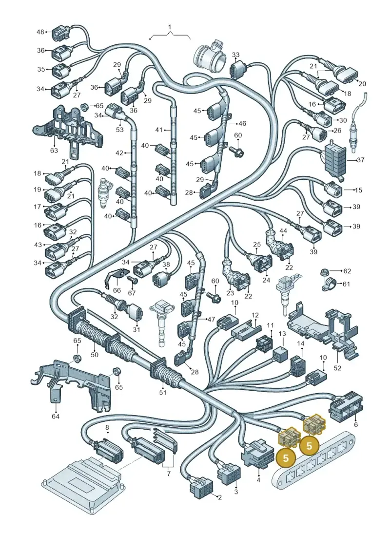 8E0972483D — Audi A8/S8/qu. lang (2003-2007) diagram 264971400, position 5