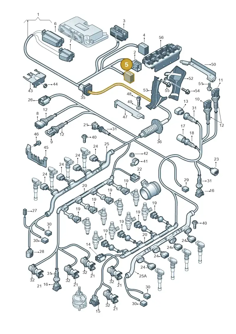 8E0972483D — Audi A8/S8/qu. lang (2003-2007) diagram 291971600, position 5