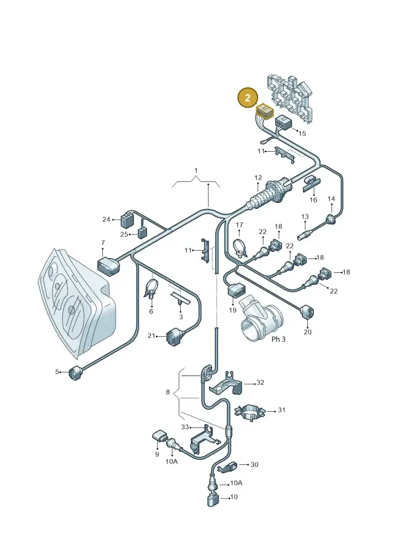 8E0972585A — Audi A2 (2000-2005) diagram 248971100, position 2