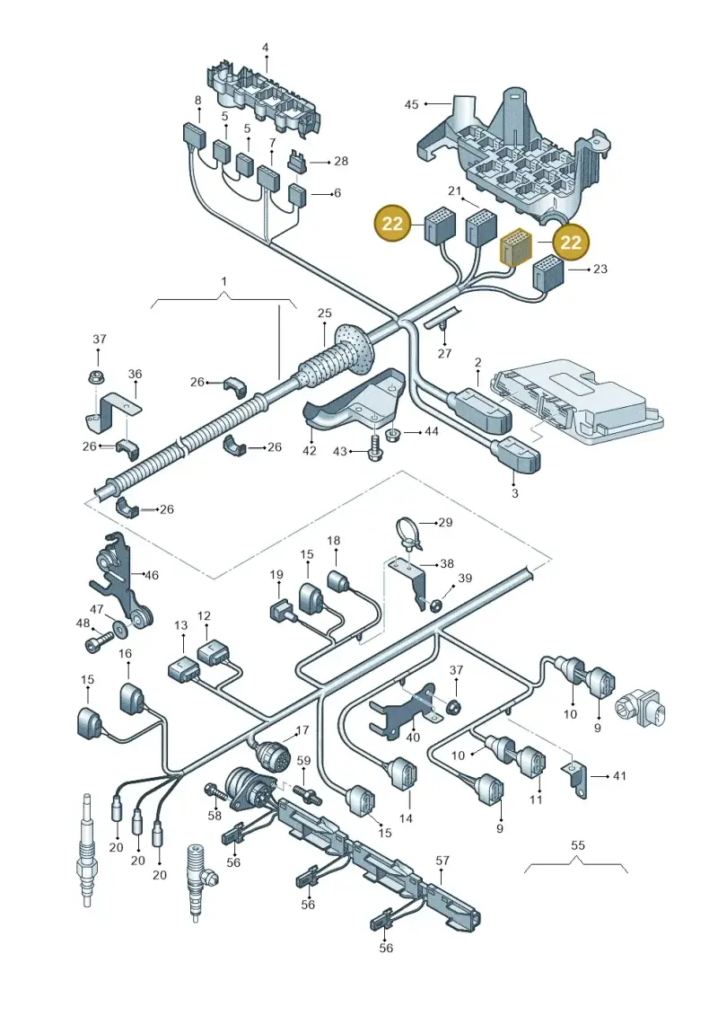 8E0972585A — Audi A2 (2000-2005) diagram 248971500, position 22