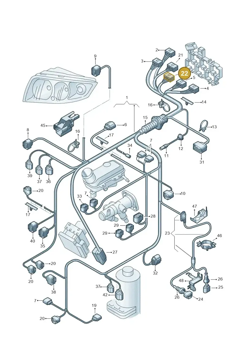 8E0972585B — Audi A2 (2000-2005) diagram 248971000, position 22