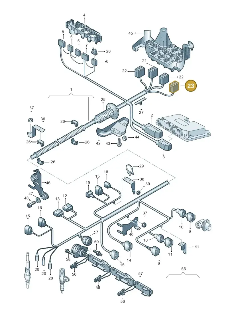 8E0972585D — Audi A2 (2000-2005) diagram 248971500, position 23
