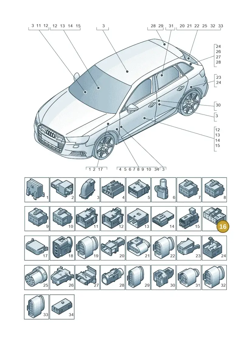 8E0972710 — Audi RS3 Limousine (2017-2020) diagram 890971790, position 16