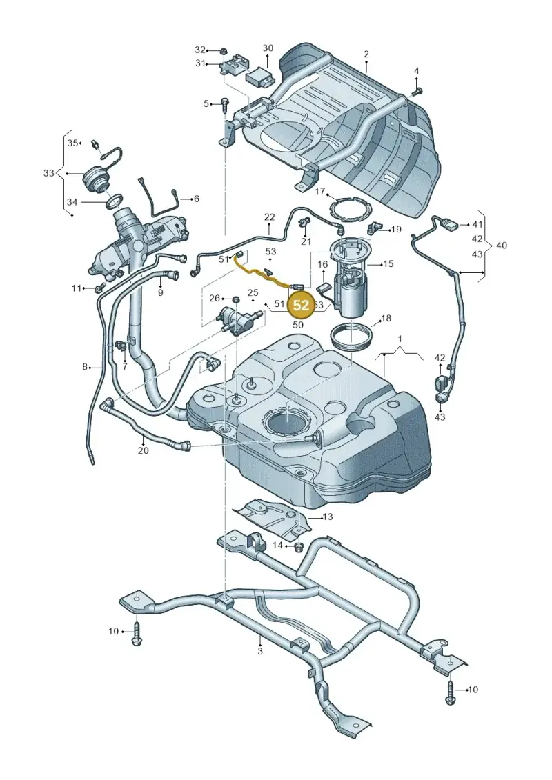 8E0973202A — Audi Q3 quattro (2018-2019) diagram 597201010, position 52