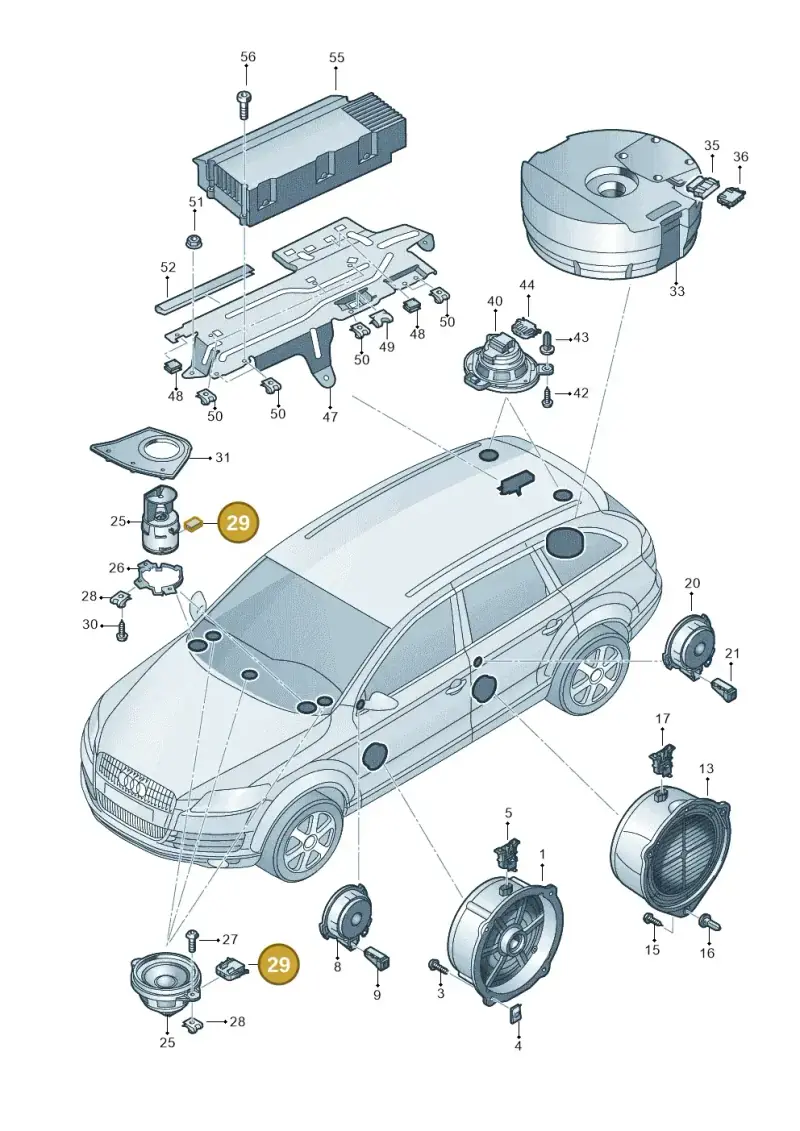 8E0973605 — Audi Q7                07> (2006-) diagram 493035350, position 29