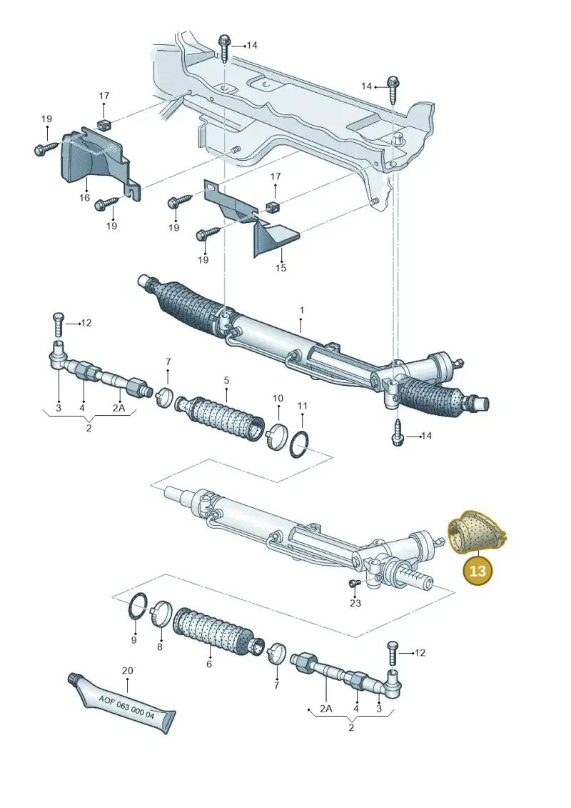 8E1422326D — Audi A4/S4/Av./qu. (2001-2004) diagram 249422420, position 13