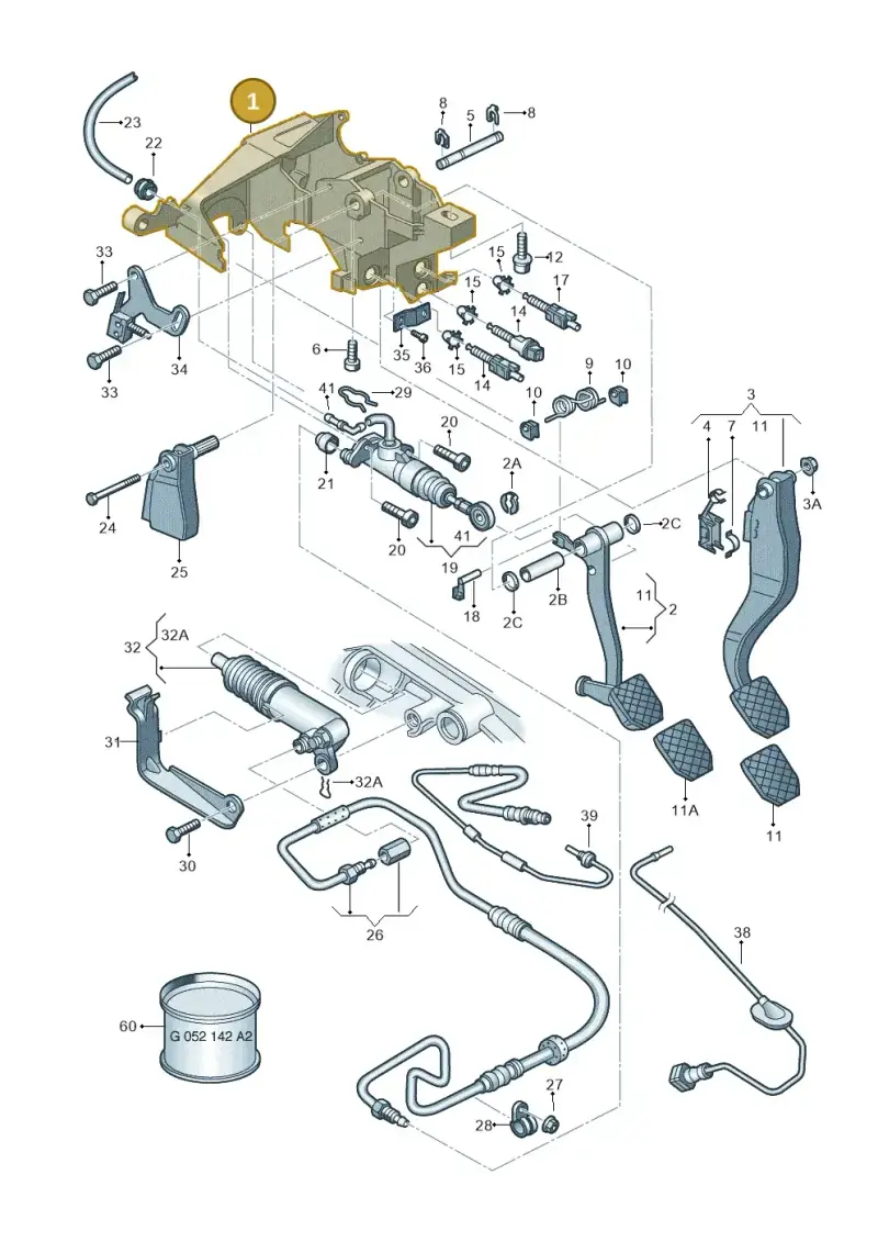 8E1721117D — Audi A4/S4 Cabrio./qu. (2002-2006) diagram 156721250, position 1