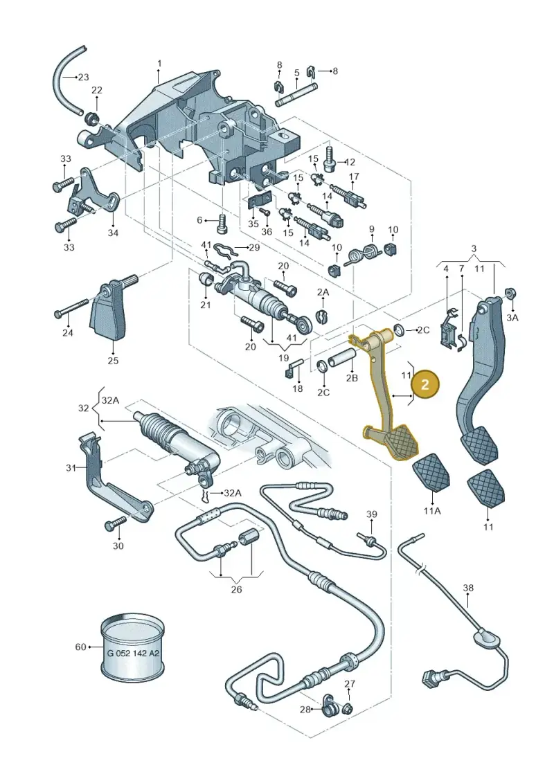 8E1721316 — Audi A4/S4/Av./qu. (2001-2004) diagram 156721250, position 2