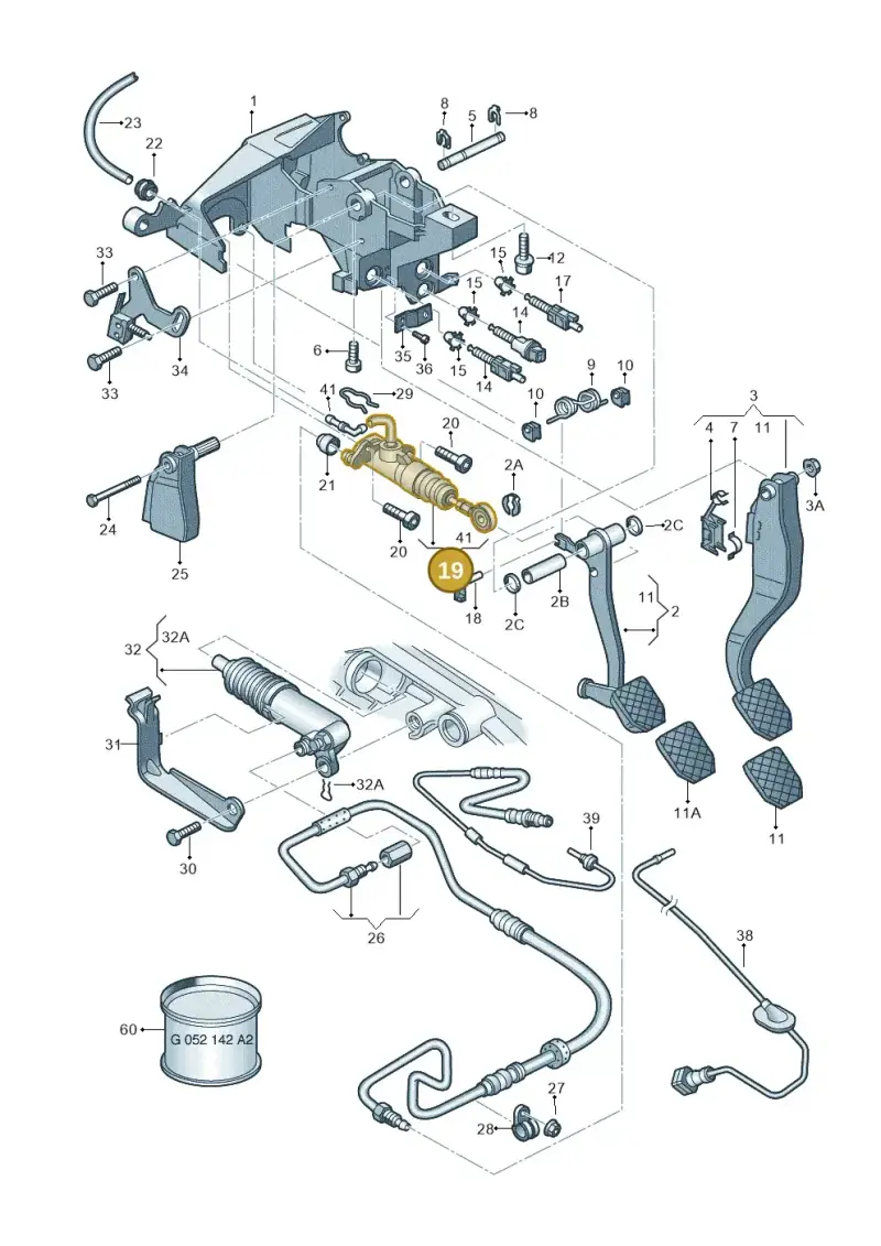8E1721401AJ — Audi A4/S4 Cabrio./qu. (2002-2006) diagram 156721250, position 19