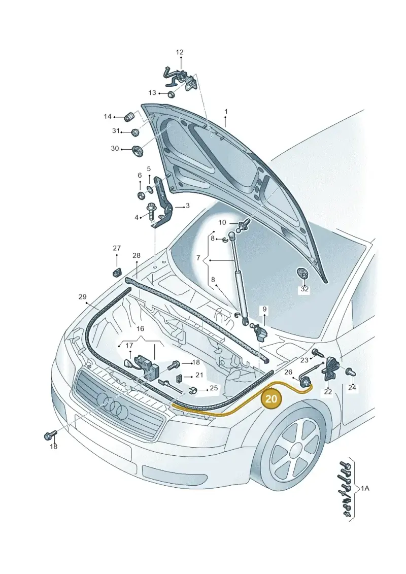 8E1823531D — Audi A4/S4 Cabrio./qu. (2002-2006) diagram 273823100, position 20