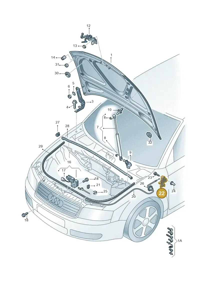 8E1823533B01C — Audi RS4 qu.           07> (2006-) diagram 273823100, position 22