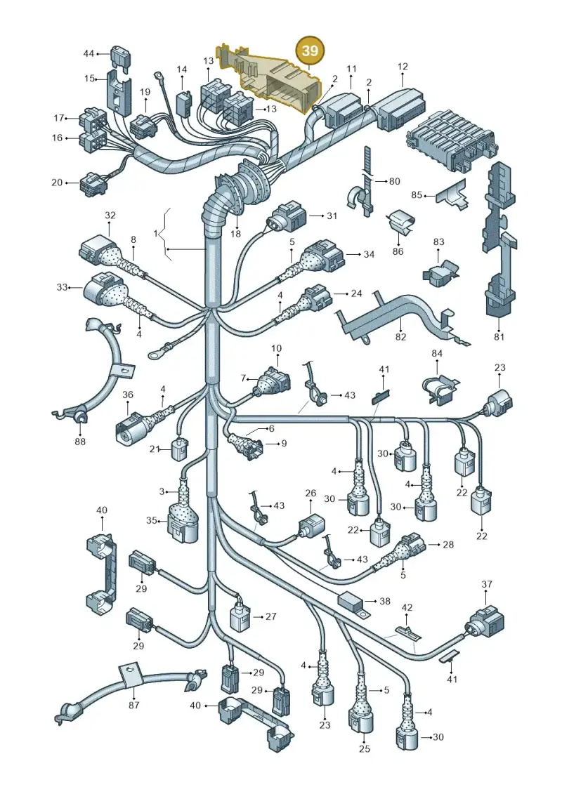 8E1937503A — Audi A4/S4/Av./qu. (2001-2004) diagram 249971100, position 39