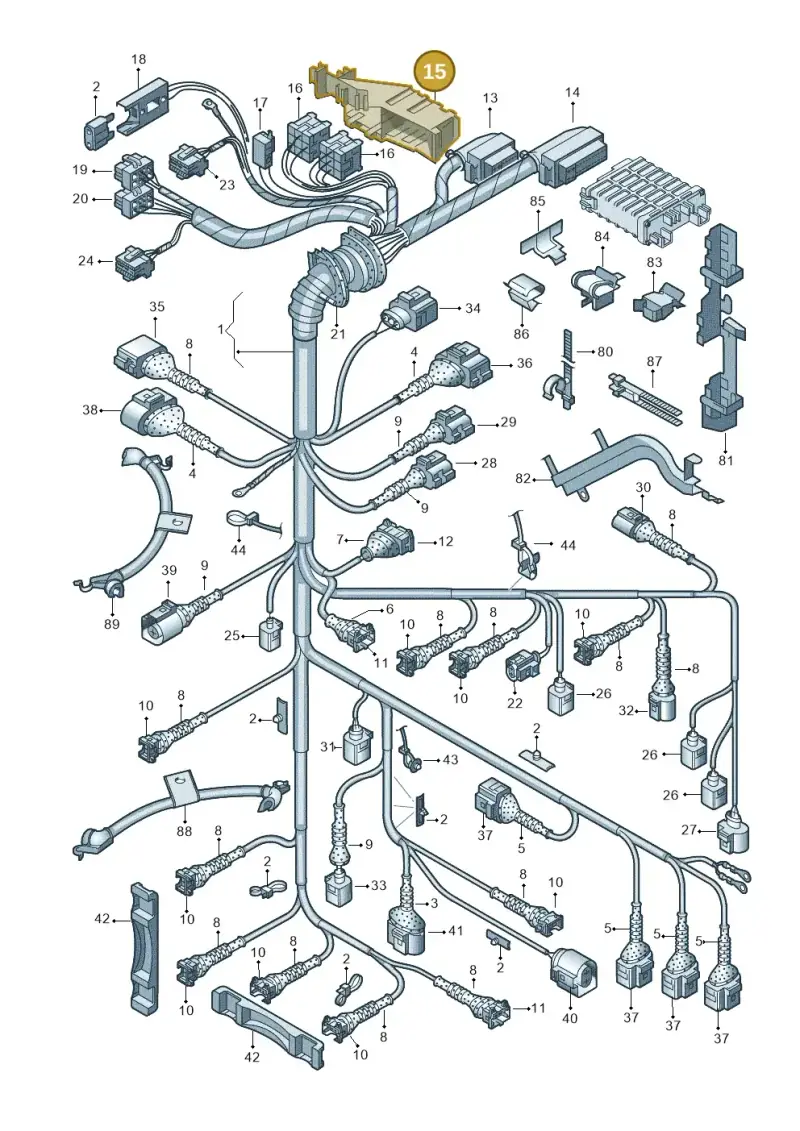 8E1937503A — Audi A4/S4 Cabrio./qu. (2002-2006) diagram 249971180, position 15