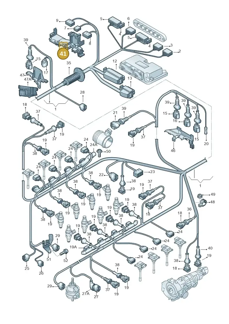 8E1937503A — Audi A4/S4 Cabrio./qu. (2002-2006) diagram 260971600, position 41