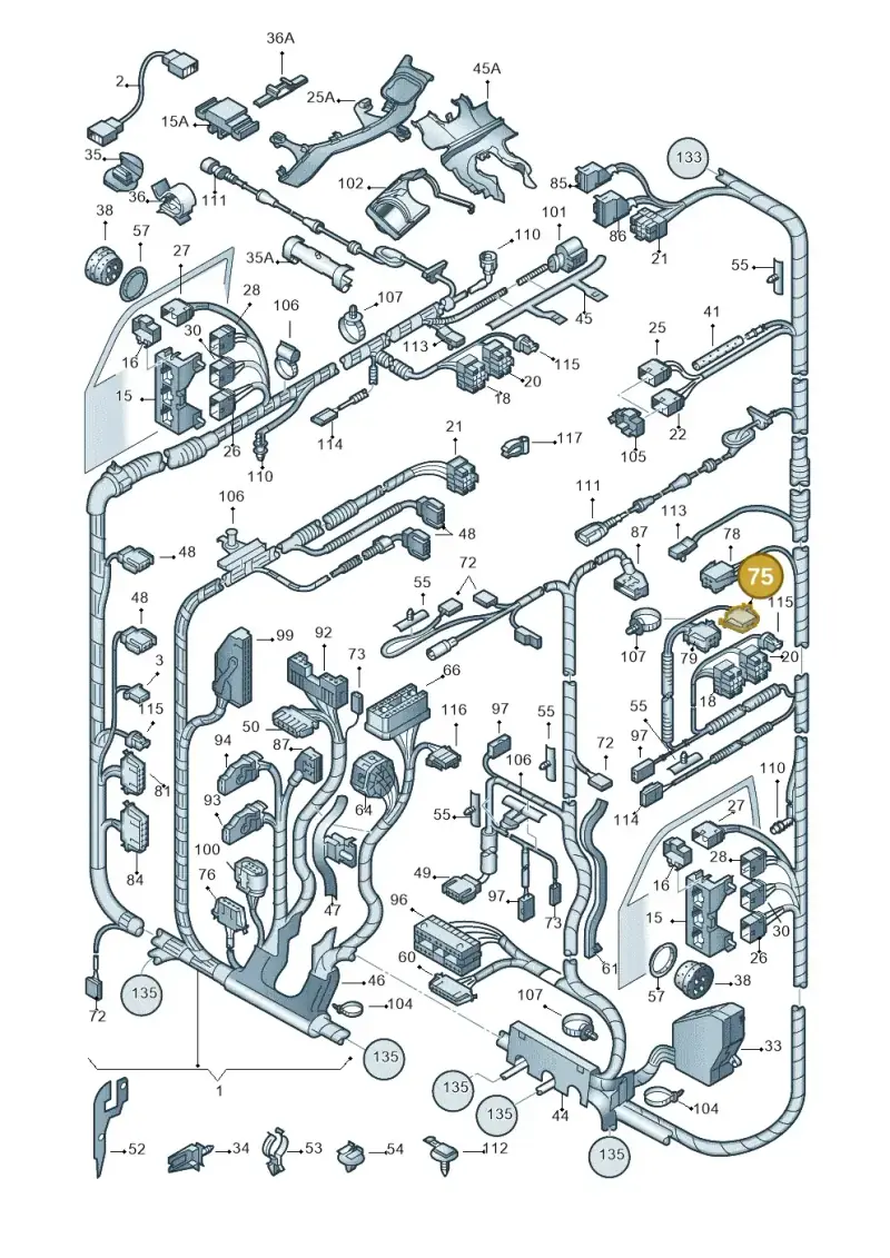 8E1972710B — Audi TT Coupe/Roadster (1999-2002) diagram 201971810, position 75