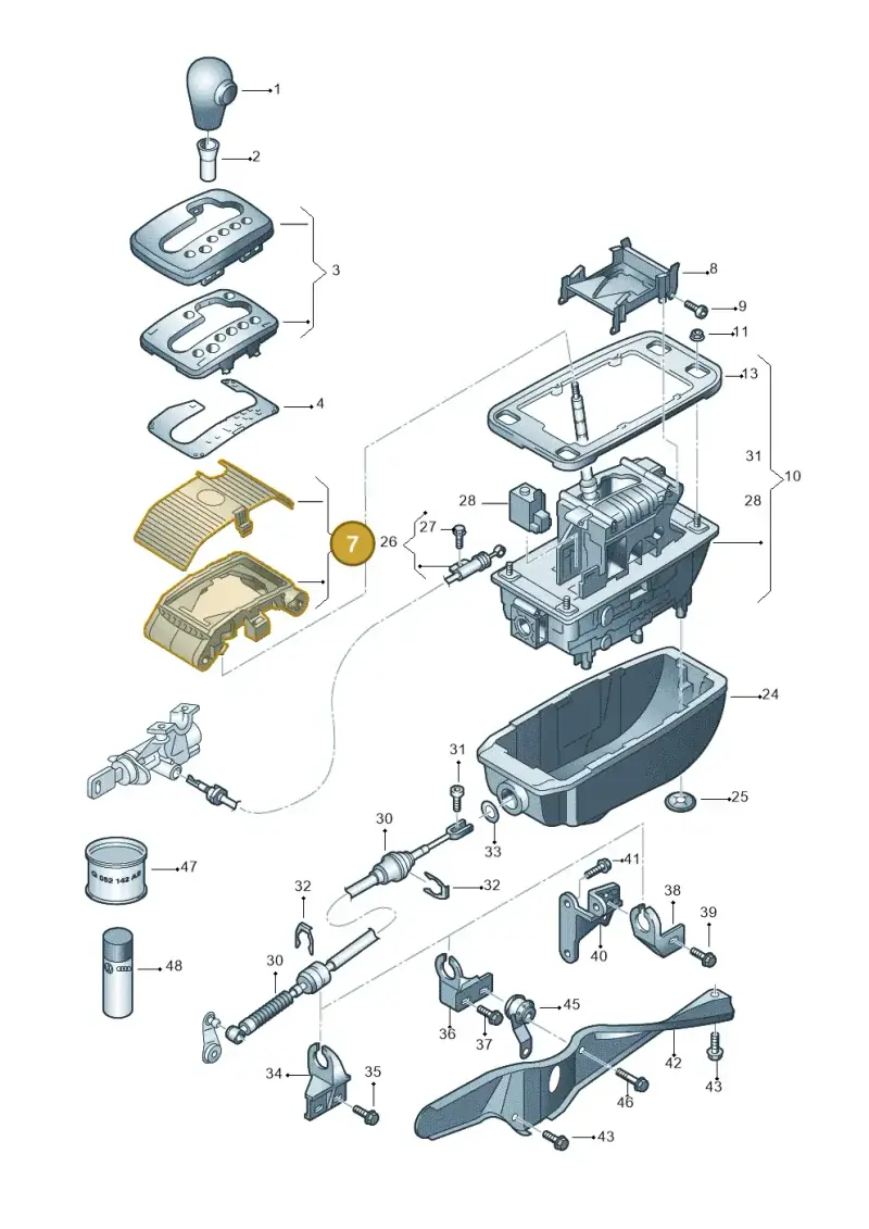 8E2713187G — Audi A4/S4 Cabrio./qu. 07> (2006-) diagram 454713200, position 7