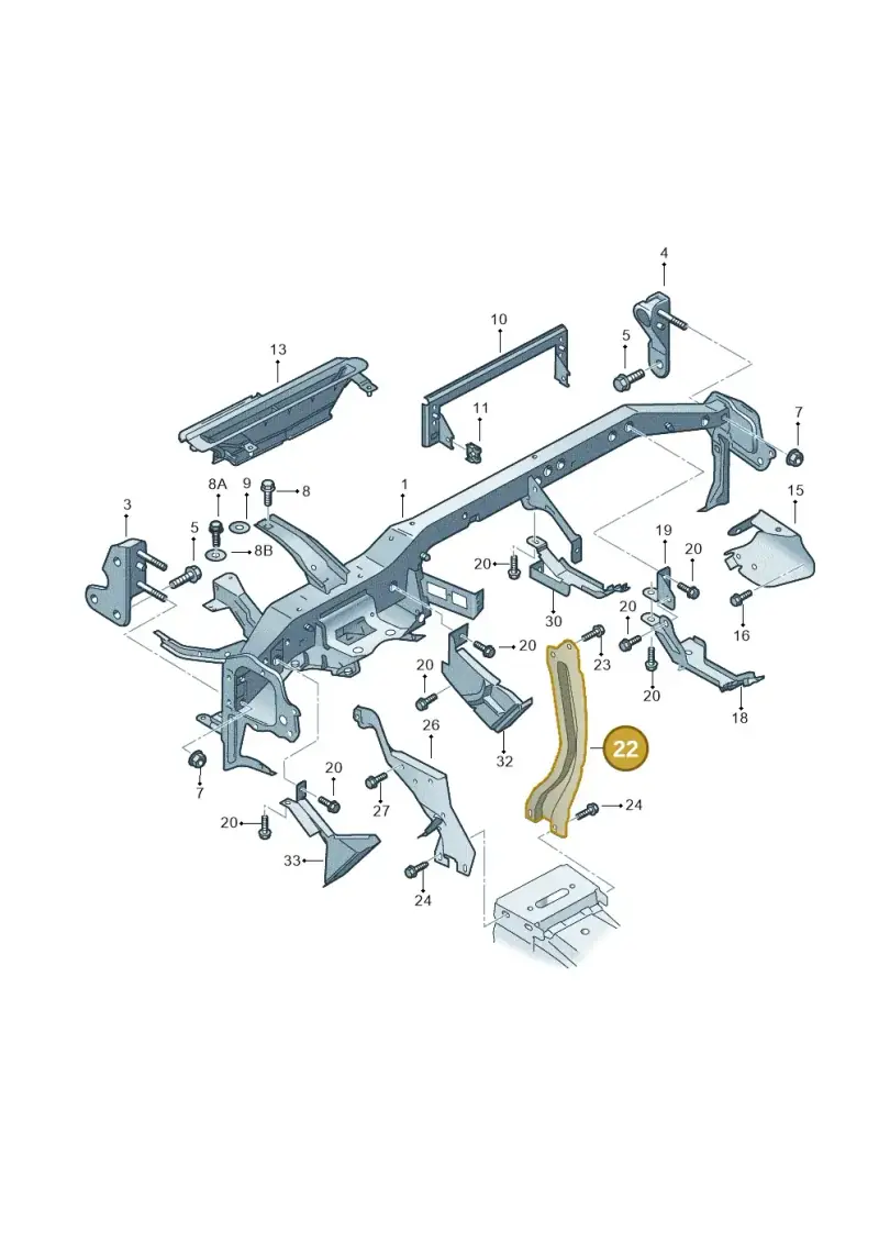 8E2857320A — Audi RS4 qu.           07> (2006-) diagram 249857000, position 22