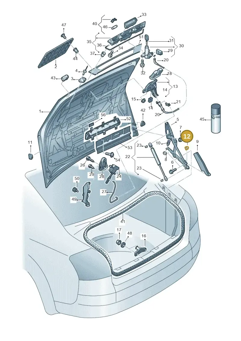 8E5827378 — Audi RS4 Cabrio qu.    08> (2007-) diagram 273827100, position 12