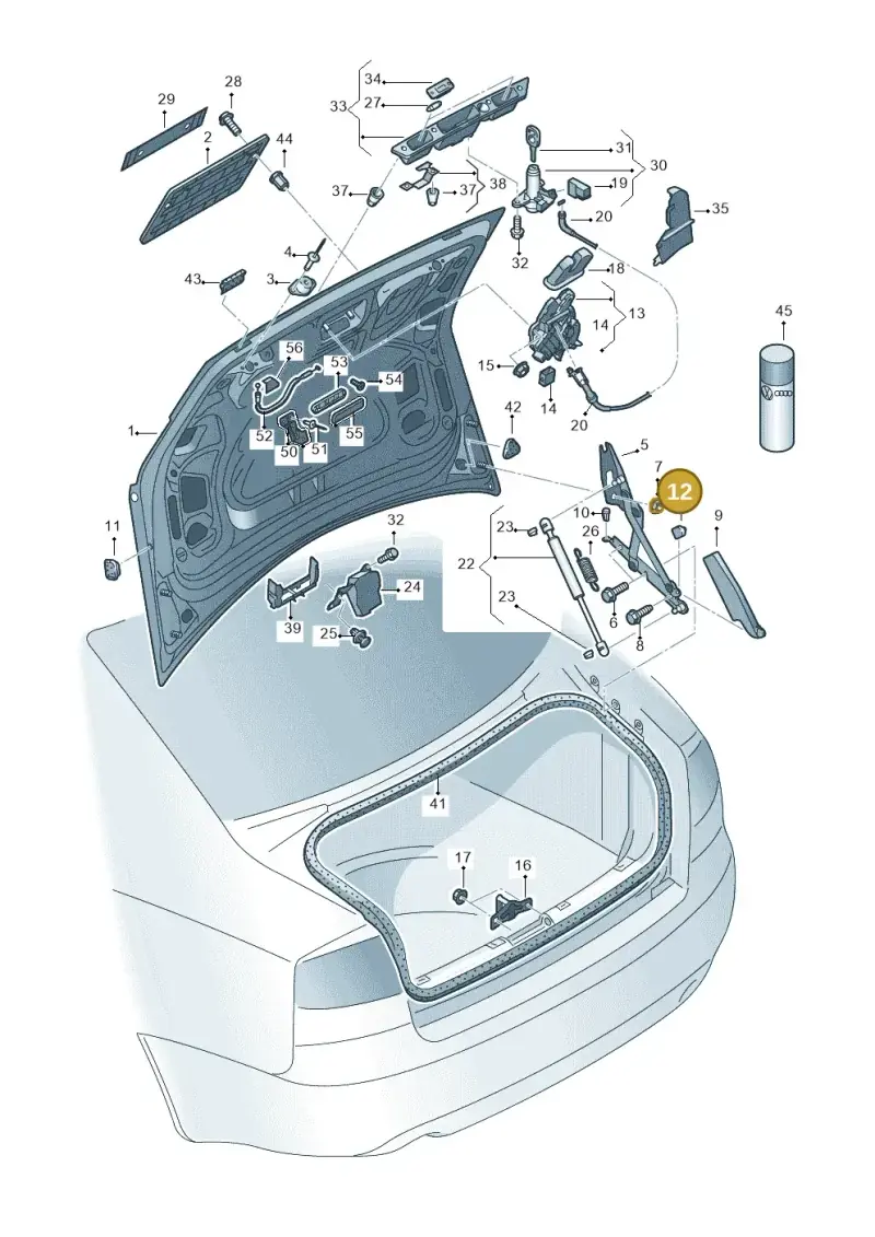 8E5827378 — Audi A4/S4/Av./qu.     05> (2005-) diagram 454827000, position 12