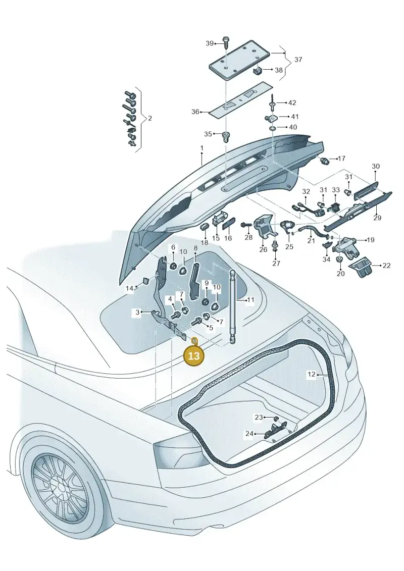 8E5827378 — Audi A5 Cabrio 2.0 (2016-2018) diagram 848827000, position 13