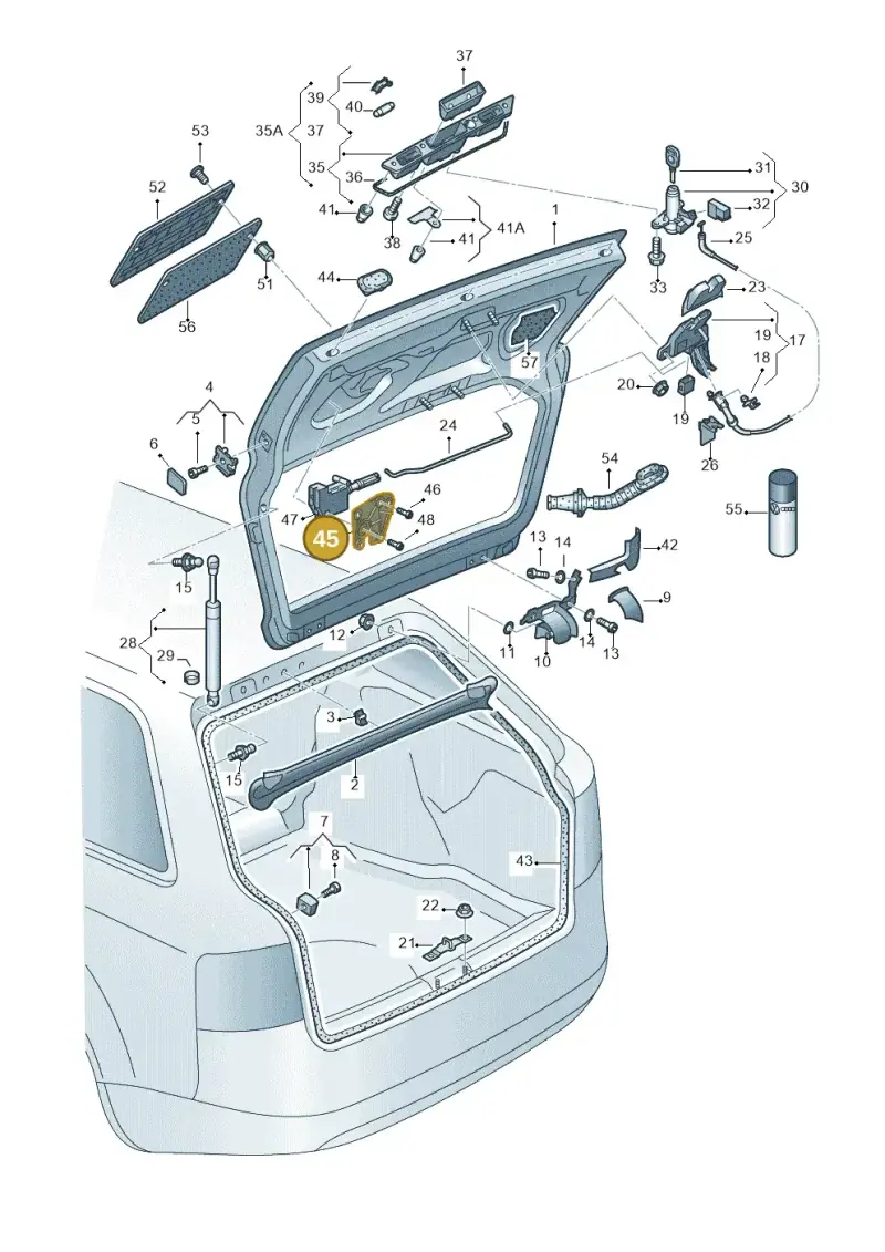 8E9827833 — Audi A4/S4/Av./qu. (2001-2004) diagram 249827200, position 45
