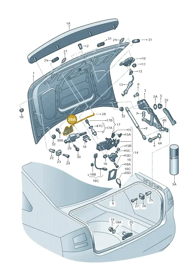 8E9827833 — Audi RS6 qu. (2003-2004) diagram 260827100, position 29A
