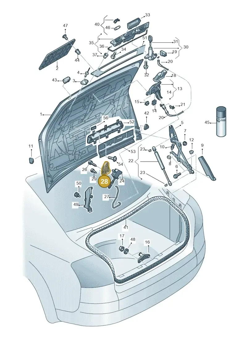 8E9827833 — Audi RS4 Cabrio qu.    08> (2007-) diagram 273827100, position 28