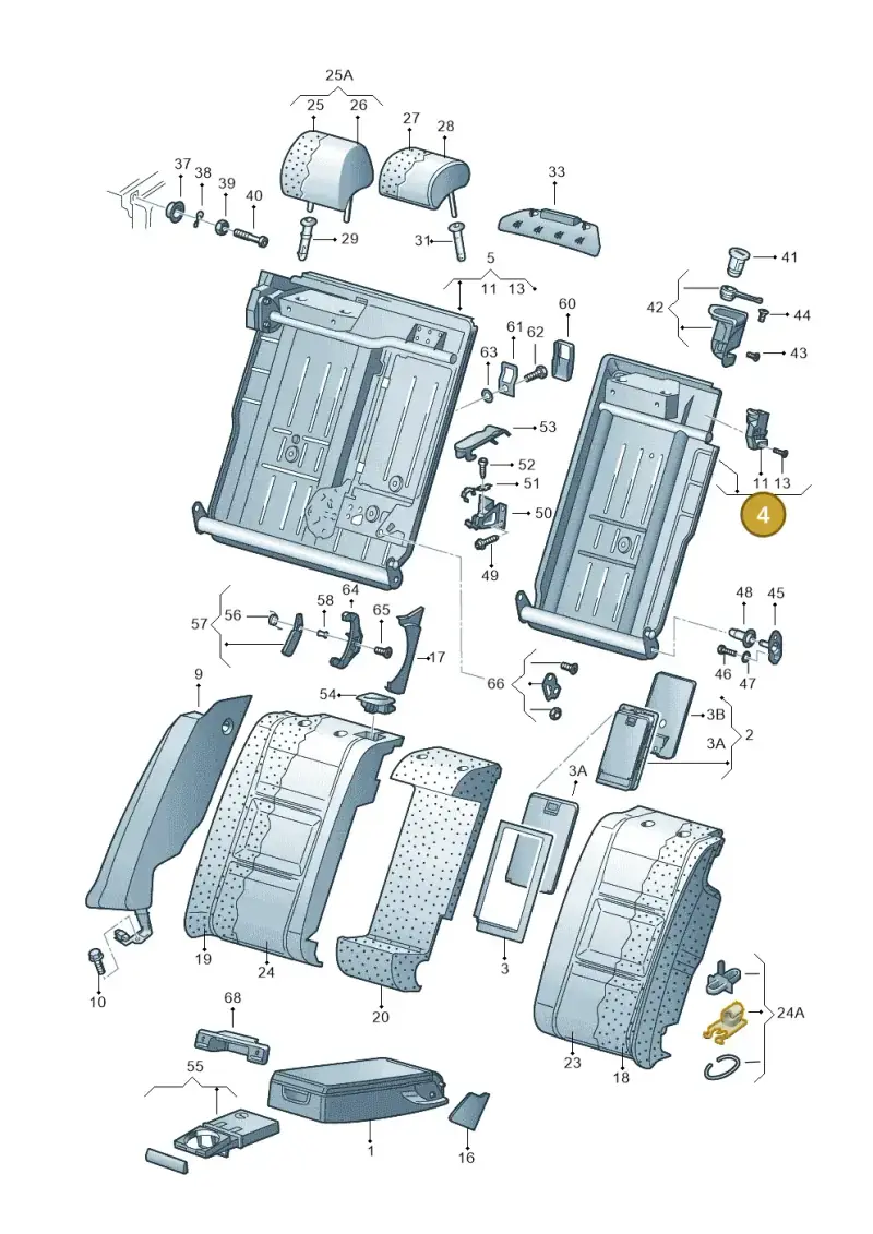 8E9885503C87A — Audi RS4 qu.           07> (2006-) diagram 249885700, position 4