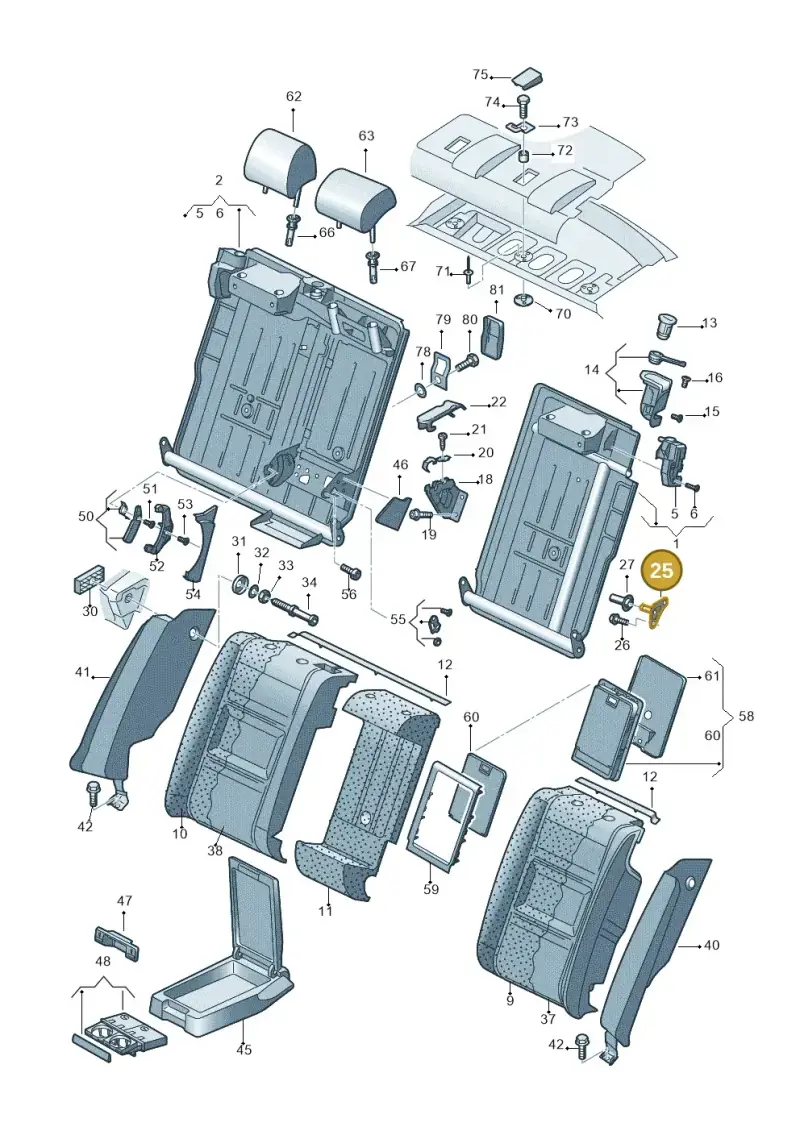 8E9886818 — Audi A6 2.7 TDI (2008-2011) diagram 448885700, position 25