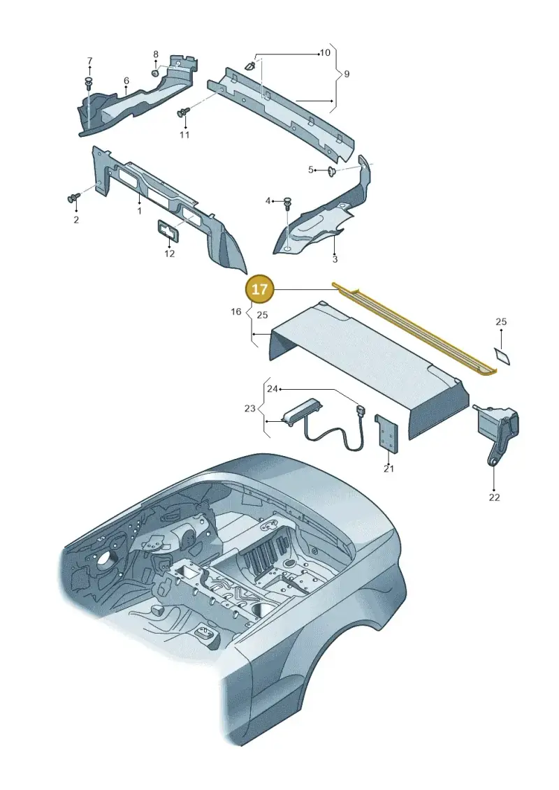 8F0863657 — Audi RS5 Cabrio (2012-2015) diagram 670863700, position 17