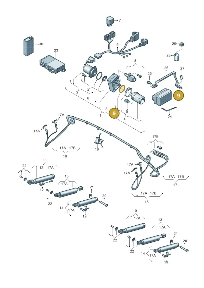 8F0871457 — Audi RS5 Cabrio (2012-2015) diagram 670871200, position 9
