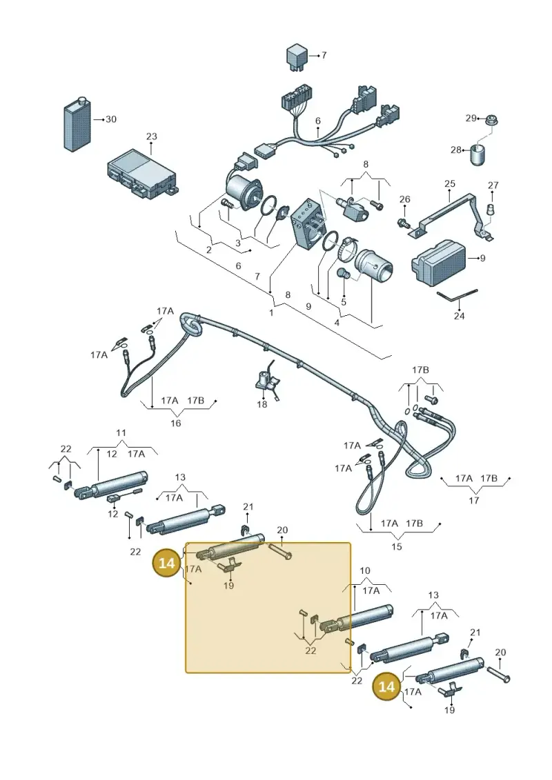 8F0871605 — Audi RS5 Cabrio (2012-2015) diagram 670871200, position 14