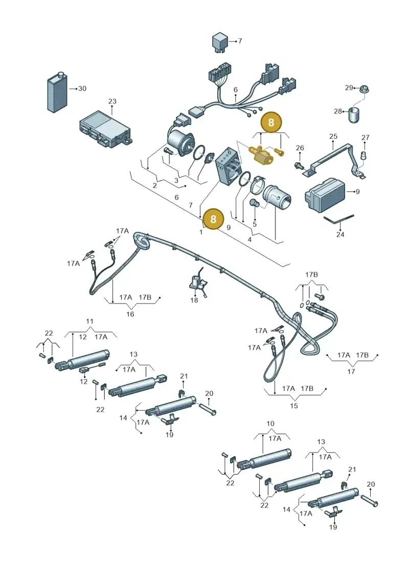 8F0871808 — Audi RS5 Cabrio (2012-2015) diagram 670871200, position 8