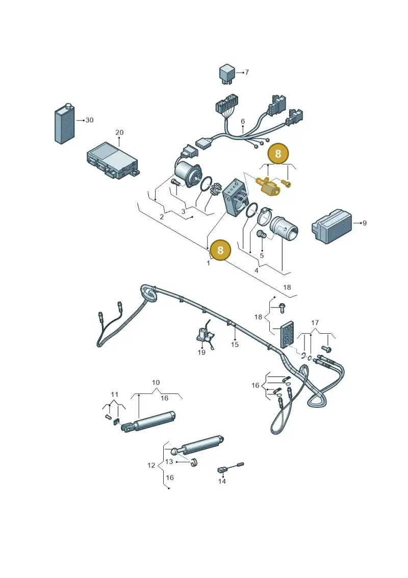8F0871808 — Audi A3 Cabrio (2016-2020) diagram 778871200, position 8