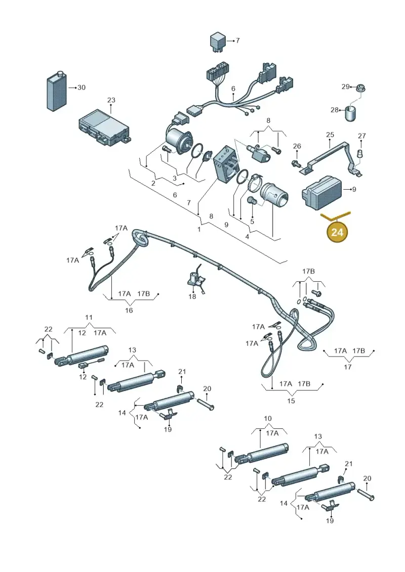 8F0875705 — Audi RS5 Cabrio (2012-2015) diagram 670871200, position 24
