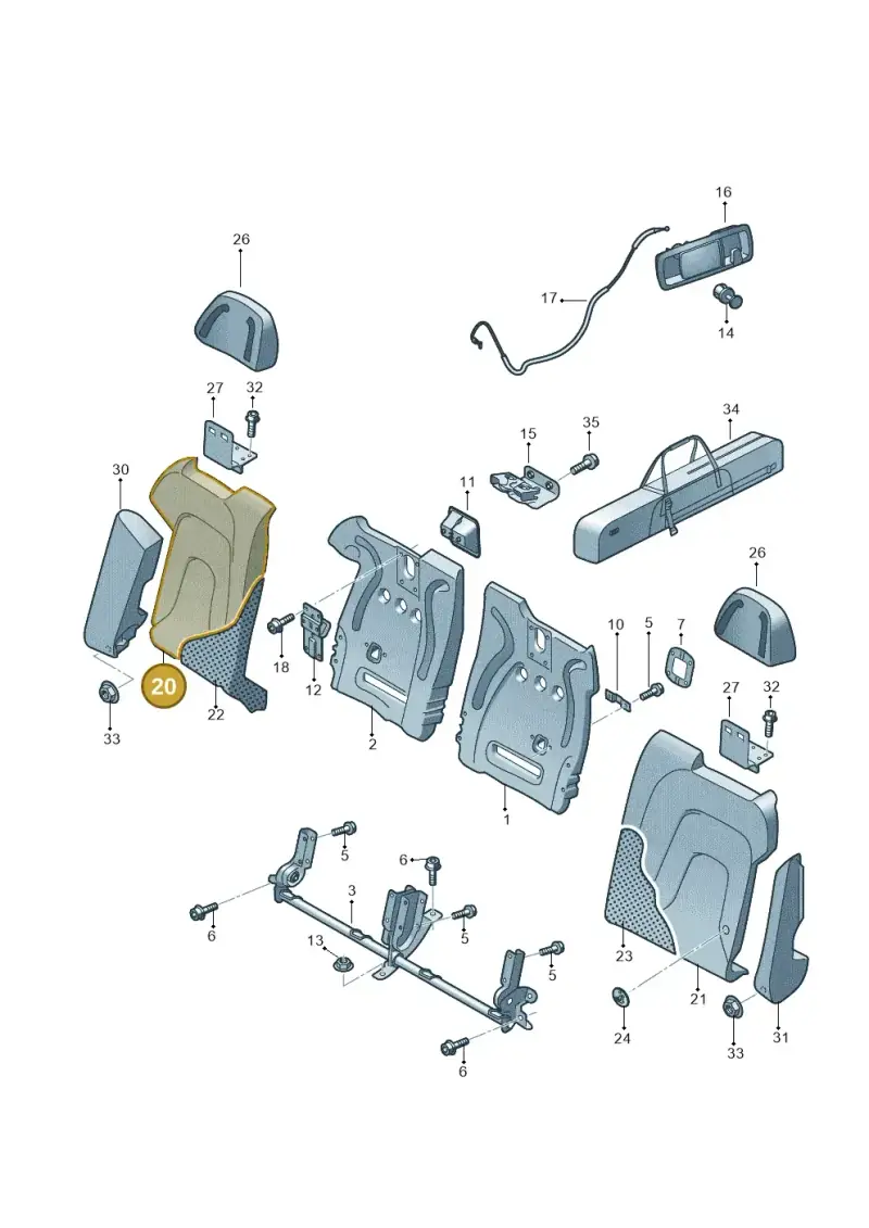 8F0885806HWEV — Audi A5 Cabrio 2.0 (2008-2012) diagram 670885700, position 20